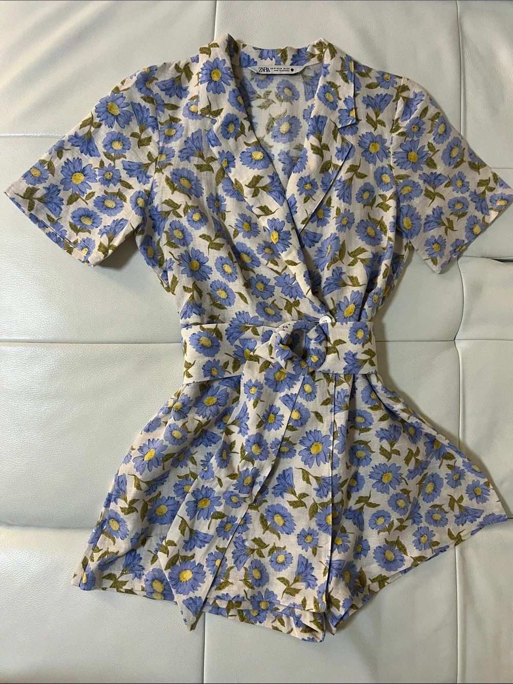 Zara Linen Romper Sz M